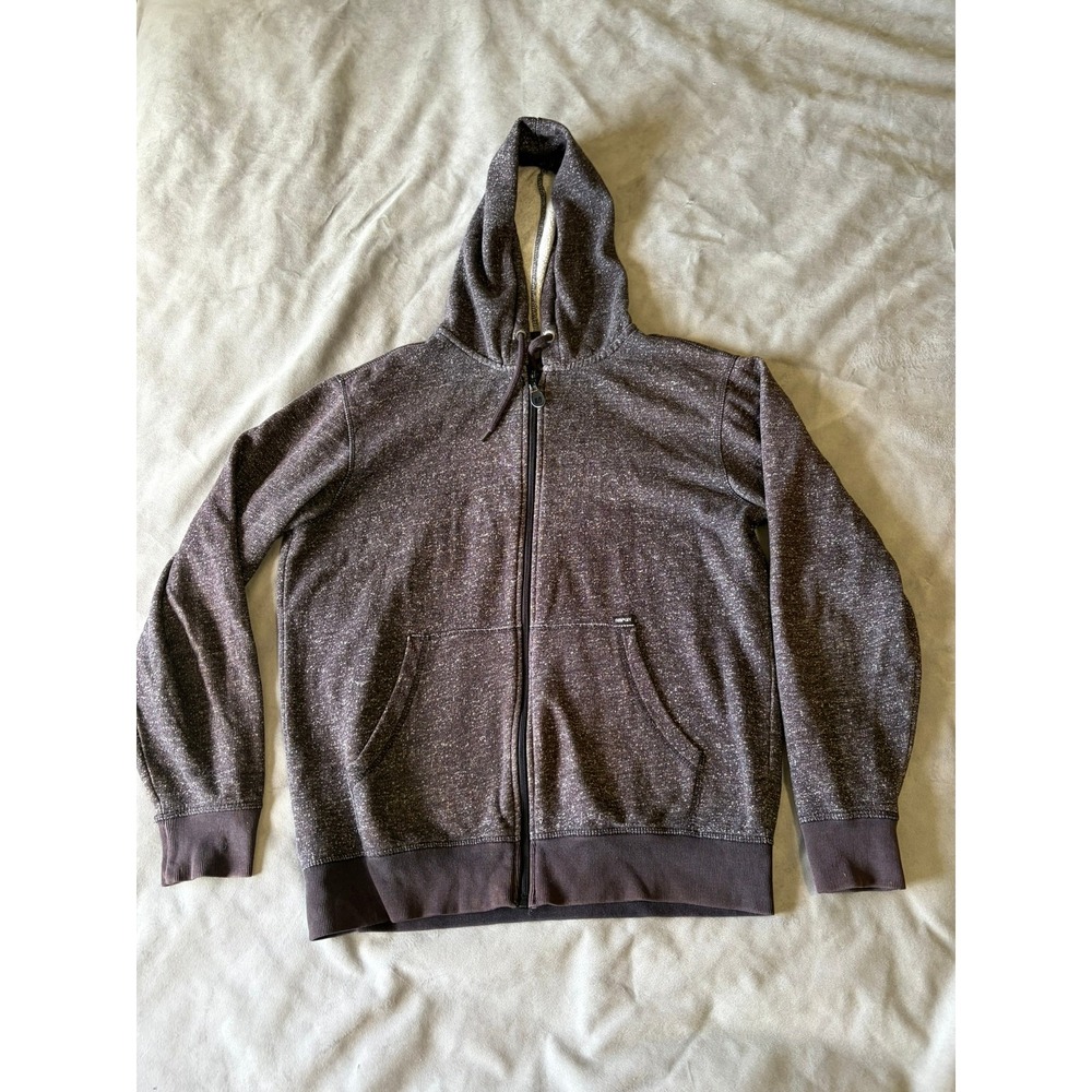 Amplify Mens Full Zip Hoodie Charcoal Grey Speckled Marled Sweatshirt Large